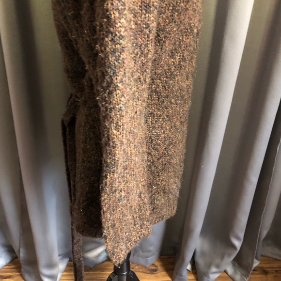 A.M.I. Knit Long Sleeve Open Front Tie Front or Back Cardigan Sweater - Picture 7 of 12